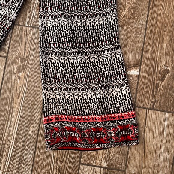 Angie Women Bohemian Wide Leg Jumpsuit Mock Neck Keyhole Detail Size S Artsy Vtg - Picture 6 of 7